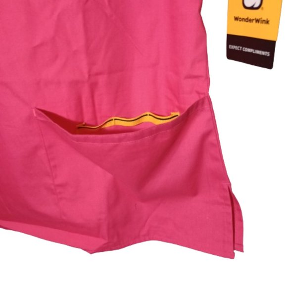 Wonder Wink Origins Womens V Neck Tag Free Short Sleeve Scrub Top 4x-large Pink - Picture 7 of 7